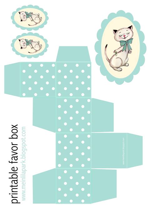 Maybe you would like to learn more about one of these? Free printable polka dot box and kitty tag - ausdruckbare ...