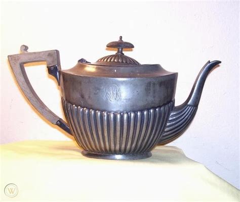 Antique~sheffield Pewtersilverplate Teapot~hallmarks 19157675