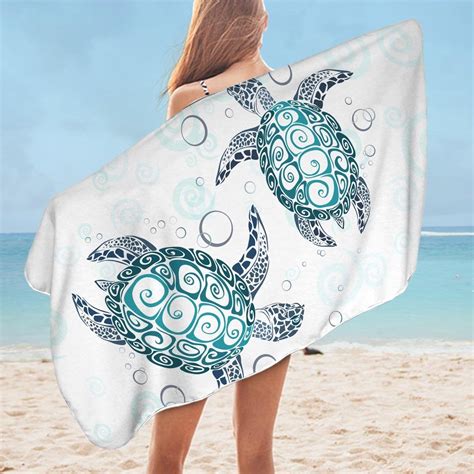 Teal Turquoise Turtles Microfiber Beach Towel Buy Beach Towels And Mats