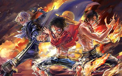 Эйс (ゴール・d・エース го:ру ди э:су?, англ. 1280x800 Luffy, Ace and Sabo One Piece Team 1280x800 ...