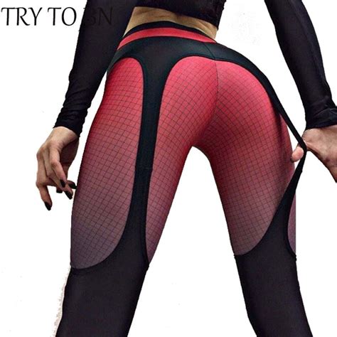 Try To Bn Colors Butt Lifter Leggings Print Push Up Leggings Fitness Women Casual Gothic Sexy