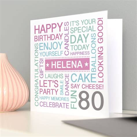 Personalised 80th Birthday Card By A Type Of Design 80th Birthday