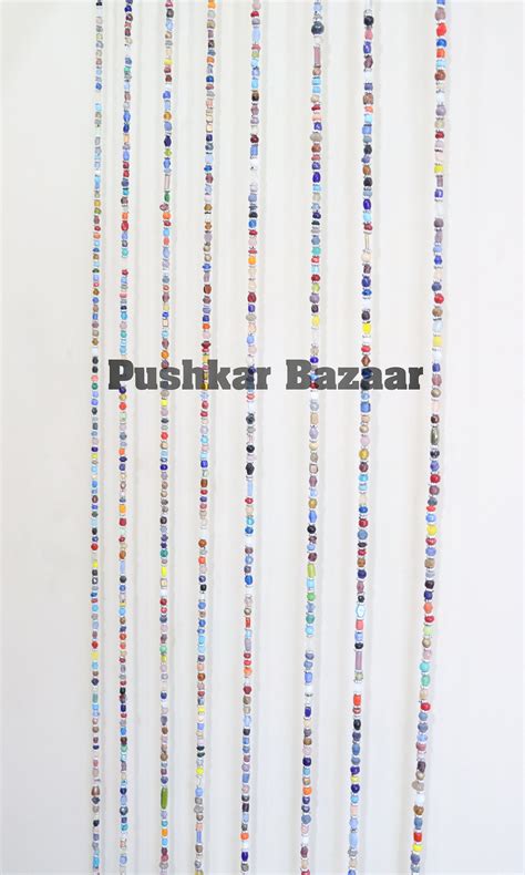 Bohemian Hippy Beaded Curtain for Doorways Multicolour Glass Beads