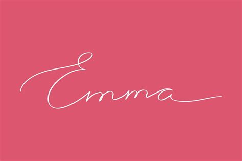 Female Name Emma Girls Name Handwritten Lettering Calligraphy