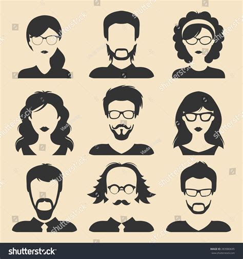 Vector Set Of Different Male And Female Icons In Trendy Flat Style