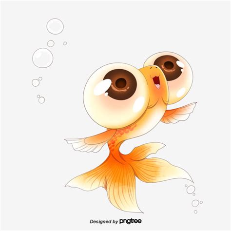 Cartoon Cute Big Eyed Goldfish Animal Cartoon Lovely