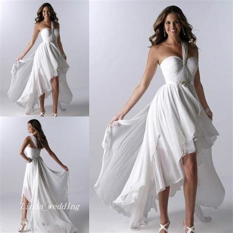 Consistent winner of best of weddings! Discount Simple White Beach Wedding Dresses Asymmetrical ...