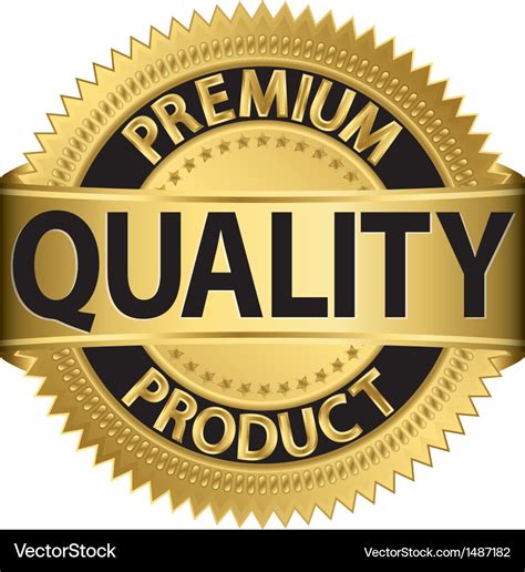 Premium Quality Product Gold Label Royalty Free Vector Image