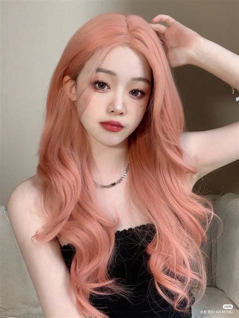 Under Hair Color Pretty Hair Color Hair Inspo Color Pink Peach Hair