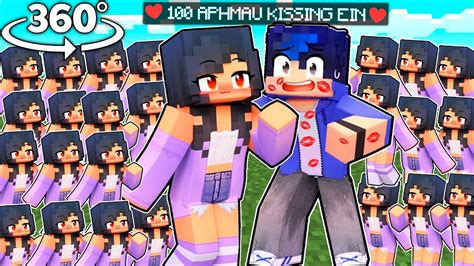 100 Aphmaus Try To Kiss Ein In Minecraft 360° Youtube