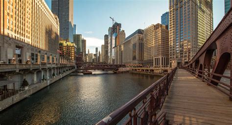 Chicago Skyscrapers Bridges Evening 4k Hd Wallpaper Rare Gallery