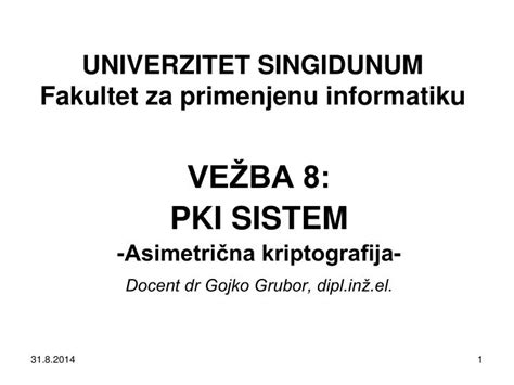 Ppt Univerzitet Singidunum Fakultet Za Primenjenu Informatiku