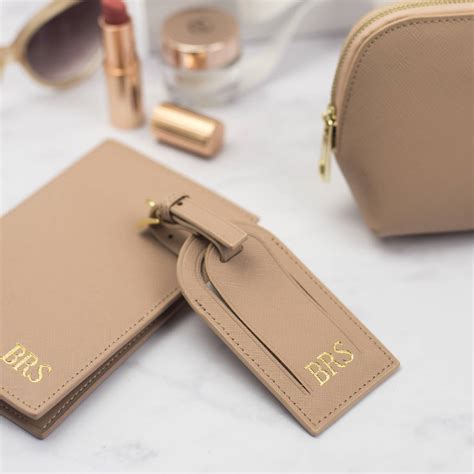 Personalised Leather Travel Accessories Set By Magic Monroe