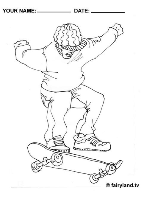 Coloriage Faire Du Skateboard Coloriages Gratuits à Imprimer Dessin