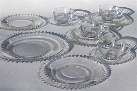 Imperial Candlewick Pattern Vintage Elegant Glass Luncheon Set Plates