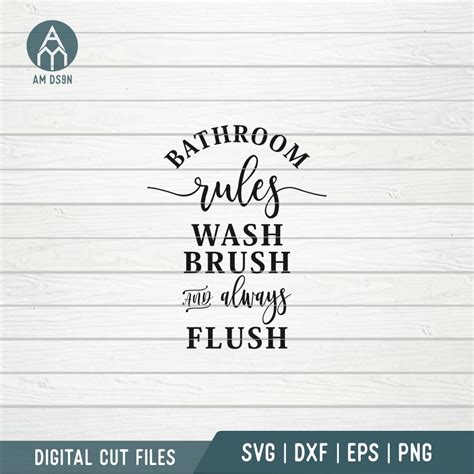 Bathroom Rules Svg Wash Brush And Always Flush Bathroom Svg Cut File By Am Ds9n Thehungryjpeg