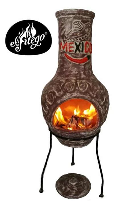 Mexico Clay Chiminea In Dark Red Large Chiminea Shop