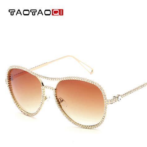 taotaoqi metal sunglasses women diamond frame fashion brand designer new sun glasses women uv400
