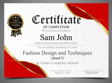 Fashion Designing Course Certificate Darin Earle