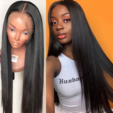 Aliexpress Com Buy Straight Glueless Lace Front Human Hair Wigs For