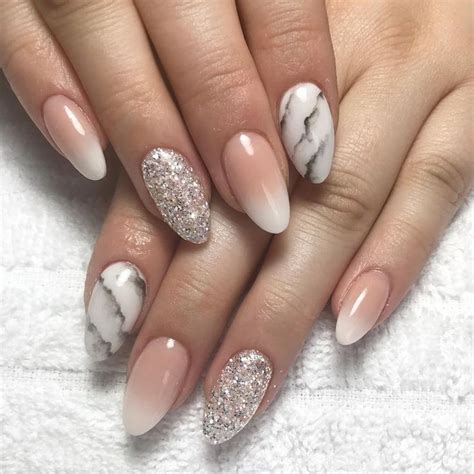Vluxe Nails • On Instagram “ombré Marble And Glitter 💕” Marble Nail Designs Marble Nail Art