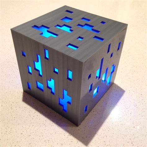 Minecraft Diamond Ore Lamp 3d Print 4 Steps Instructables