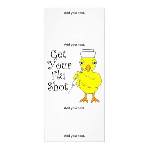 Nurse Flu Shot Chick Rack Card