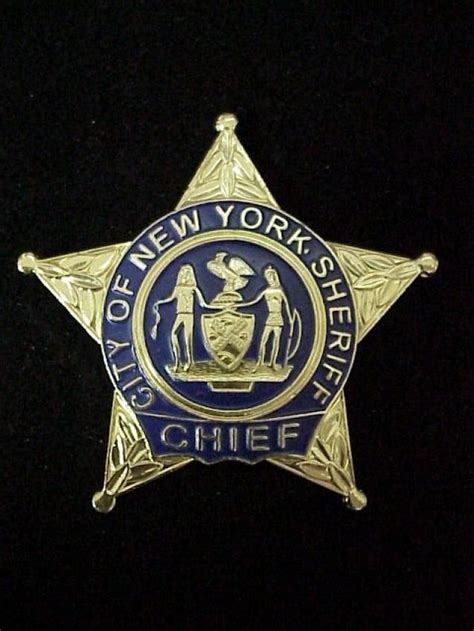 Us State Of New York New York City Sheriff Office Chief Badge Badge