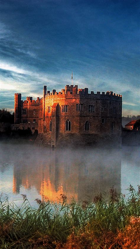 View Of Leeds Castle Near Maidstone At Sunrise Kent