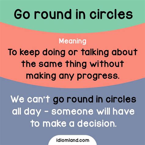 Idiom Of The Day Go Round In Circles Meaning To Keep Doing Or