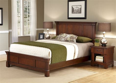 Home Styles Aspen Cherry King Bed And Nightstand With Mahogany Hardwood Construction Picture