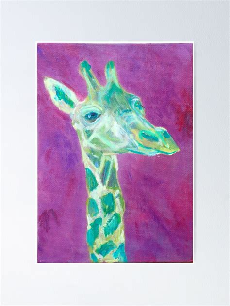 Colourful Giraffe Poster By Carolineskinner Redbubble