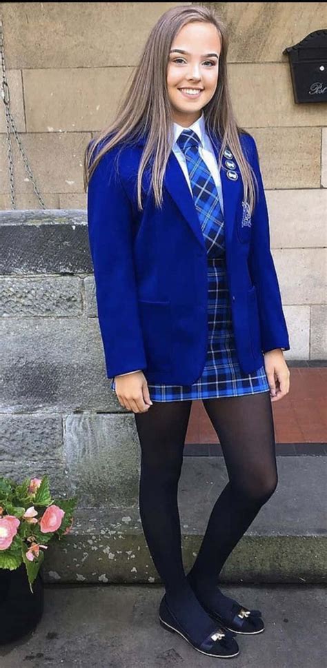 Download School Girl Blue Uniform Picture