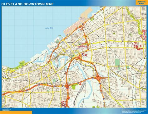 Cleveland Downtown Map Wall Maps Of The World And Countries For Australia