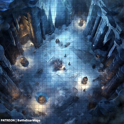 Frozen Temple Battle Map Dnd Battle Map D D Battlemap Dungeons And