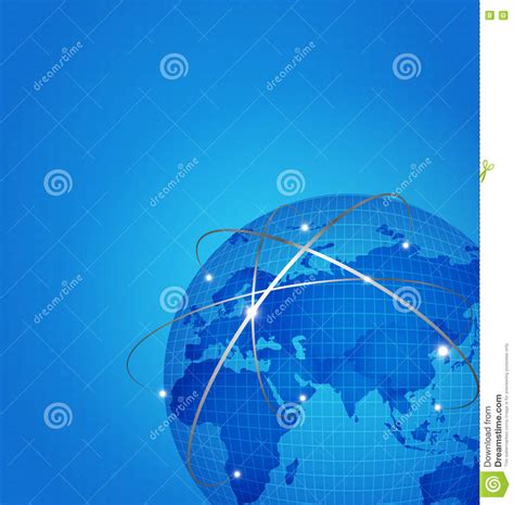 Global Technology Network With Dot Digital World Map Vector Ill Stock