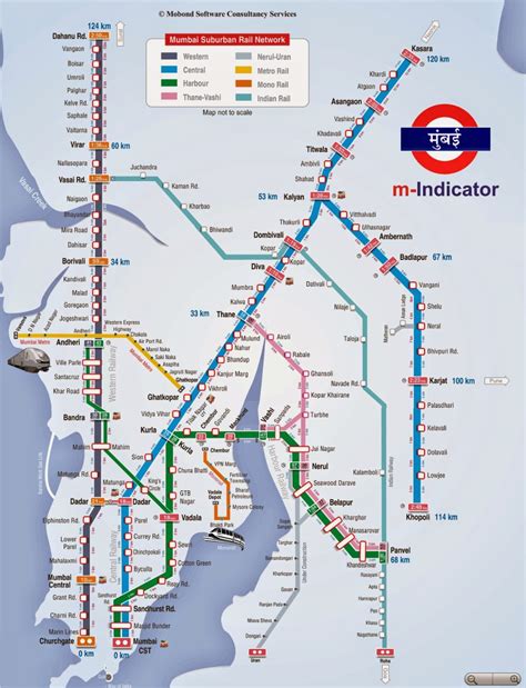 Mumbai Local Train Map Map Of Mumbai Local Train Maharashtra India