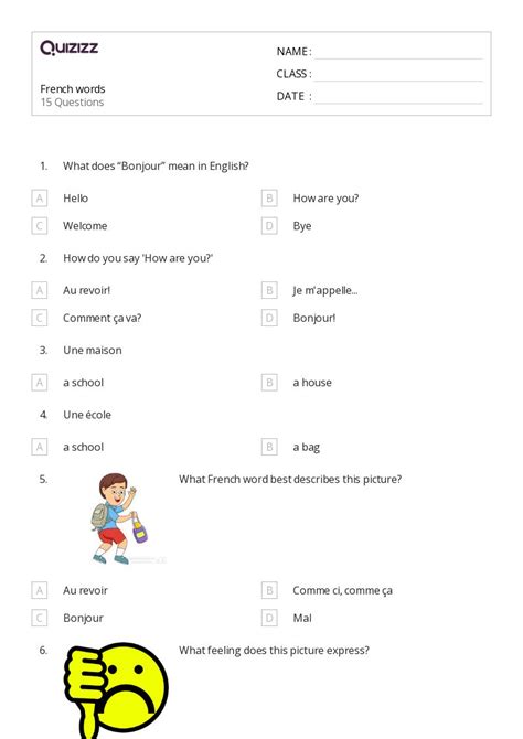 50 French Worksheets For 4th Grade On Quizizz Free And Printable