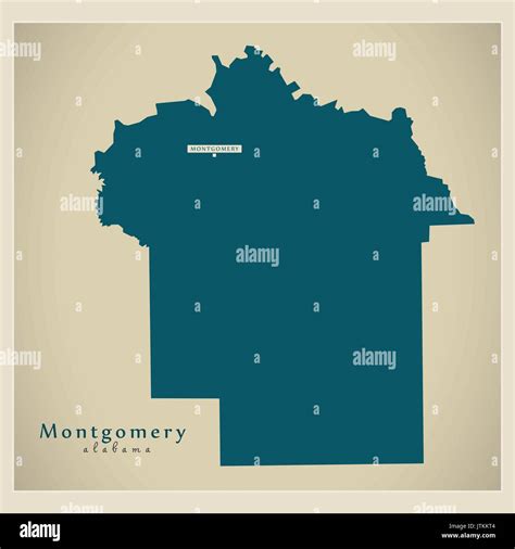 Modern Map Montgomery Alabama County Usa Illustration Stock Vector