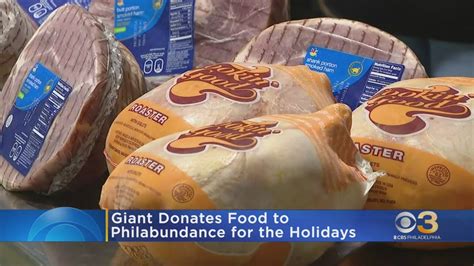 giant donates 250 turkeys and hams to philabundance youtube