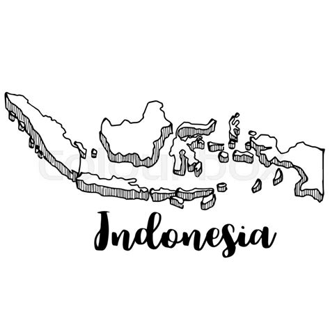 Hand Drawn Of Indonesia Map Vector Stock Vector Colourbox