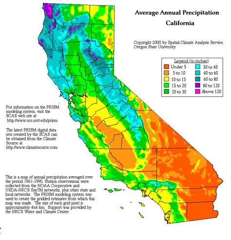 Average Annual Precipitation In California Oregon State University