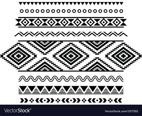 Tribal Seamless Pattern Aztec Black And White Vector Image