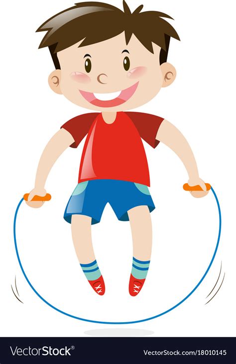 Download Boy jumping rope alone Royalty Free Vector Image