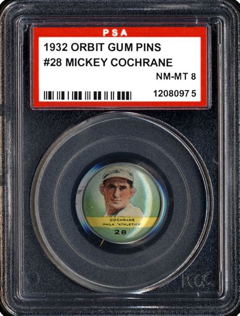 1932 Orbit Gum Pins Pr2 Mickey Cochrane Psa Cardfacts