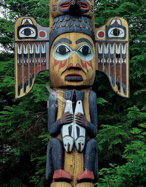 Southeast Alaska Totem Tlingit Indian Totem At Totem Bight Totem Park