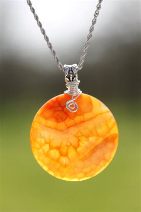 agates orange agate pendant healing crystals dragon vein agates agate jewelry stunning