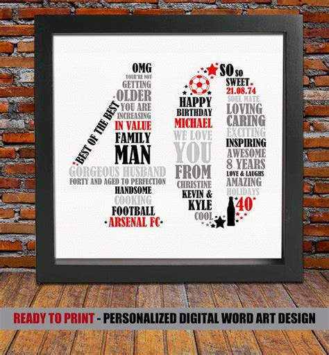 40th birthday gift ideas for men in 2020. Personalized 40th Birthday Gift for Him - 40th birthday ...