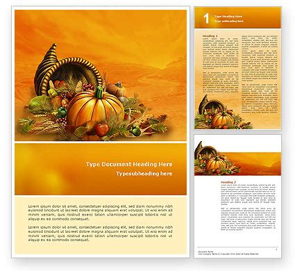 Looking for 670 free thanksgiving invitation templates customizable? Thanksgiving Day Word Template 02819 | PoweredTemplate.com