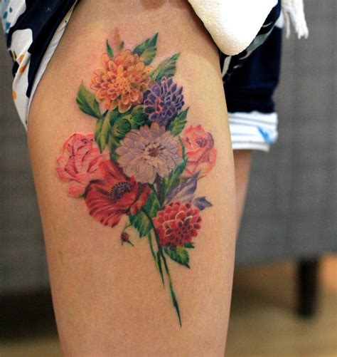 Justice Ink Bouquet Tattoo Flower Tattoo Beautiful Flower Tattoos